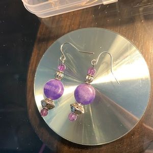 Purple bead earrings